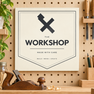 Makers Workshop Sign SVG Template — Lifestyle mockup - digital file only